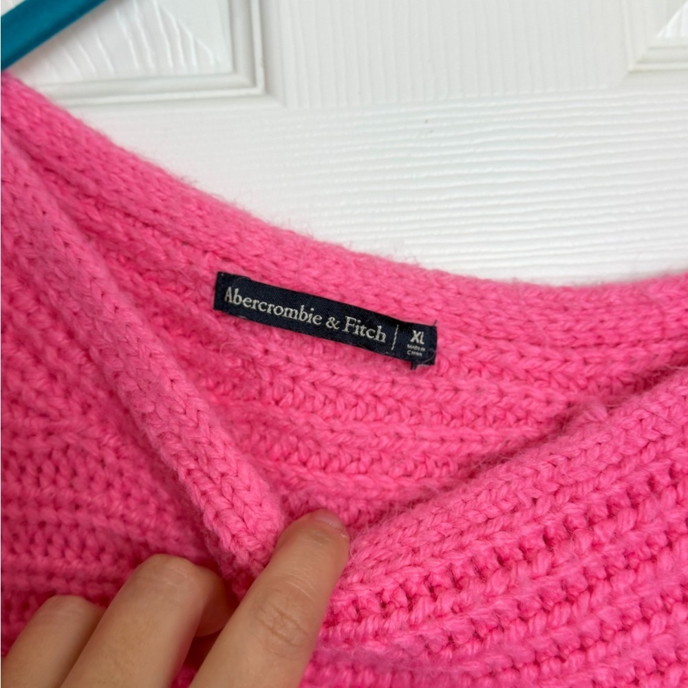 Abercrombie & Fitch Vibrant Pink Knit Sweater XL - Picture 3 of 6